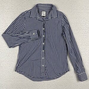 Rochelle Behrens Button Down Women Small Navy White Check The Shirt Tuckernuck